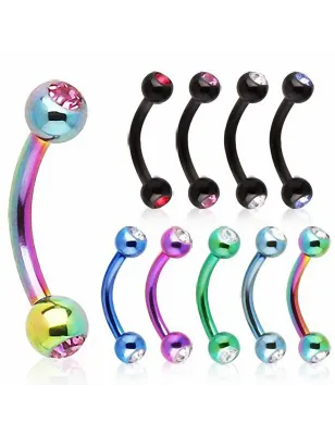 Piercing arcade titane strass