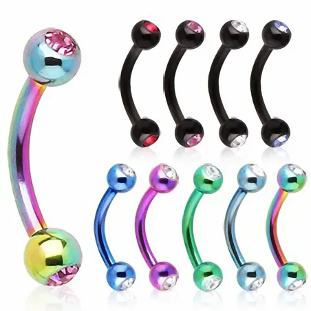 Piercing arcade titane strass