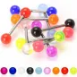 Piercing Langue Barbell Titane G23 Boules Acrylique