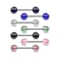 Lot de 7 piercing langue acrylique glitter