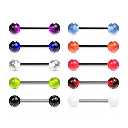 Piercing langue boules acrylique