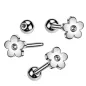 Piercing langue Fleur en acier chirurgical