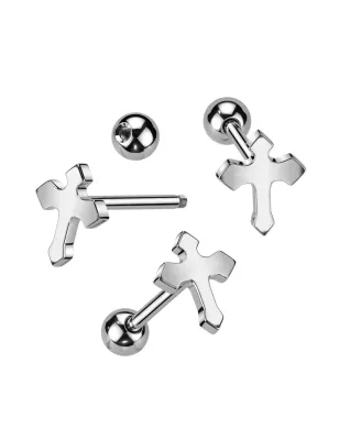 Piercing langue Croix gothique en acier chirurgical