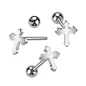 Piercing langue Croix gothique en acier chirurgical