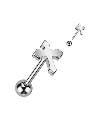 Piercing langue Croix gothique en acier chirurgical