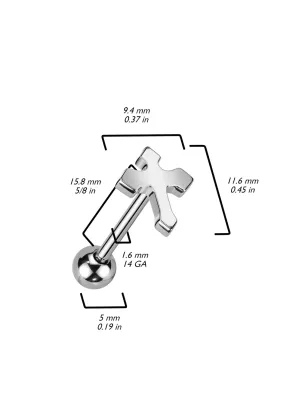 Piercing langue Croix gothique en acier chirurgical