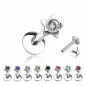 Piercing oreille labret acier chirurgical Etoile Gemme