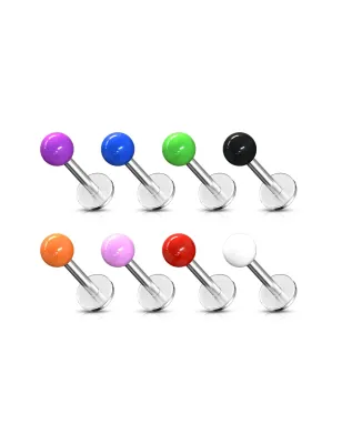 Piercing Labret Boules Acrylique UV Solide