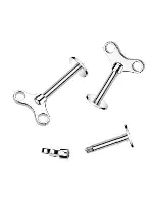 Piercing oreille Labret Clef de Remontage Acier chirurgical