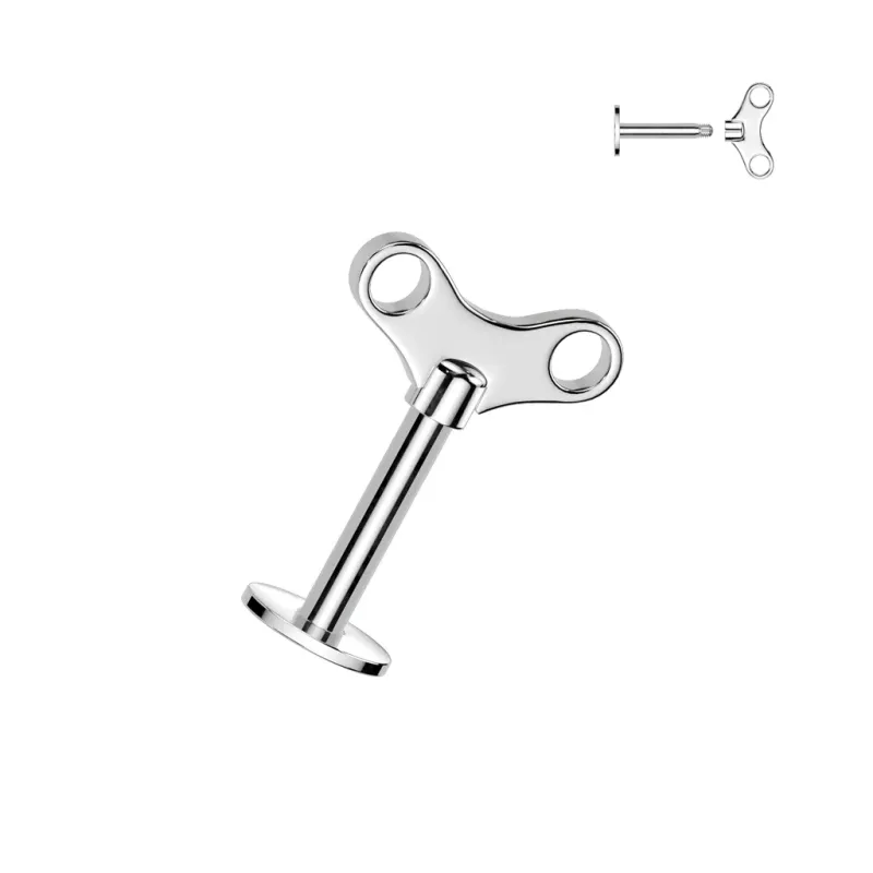 Piercing oreille Labret Clef de Remontage Acier chirurgical