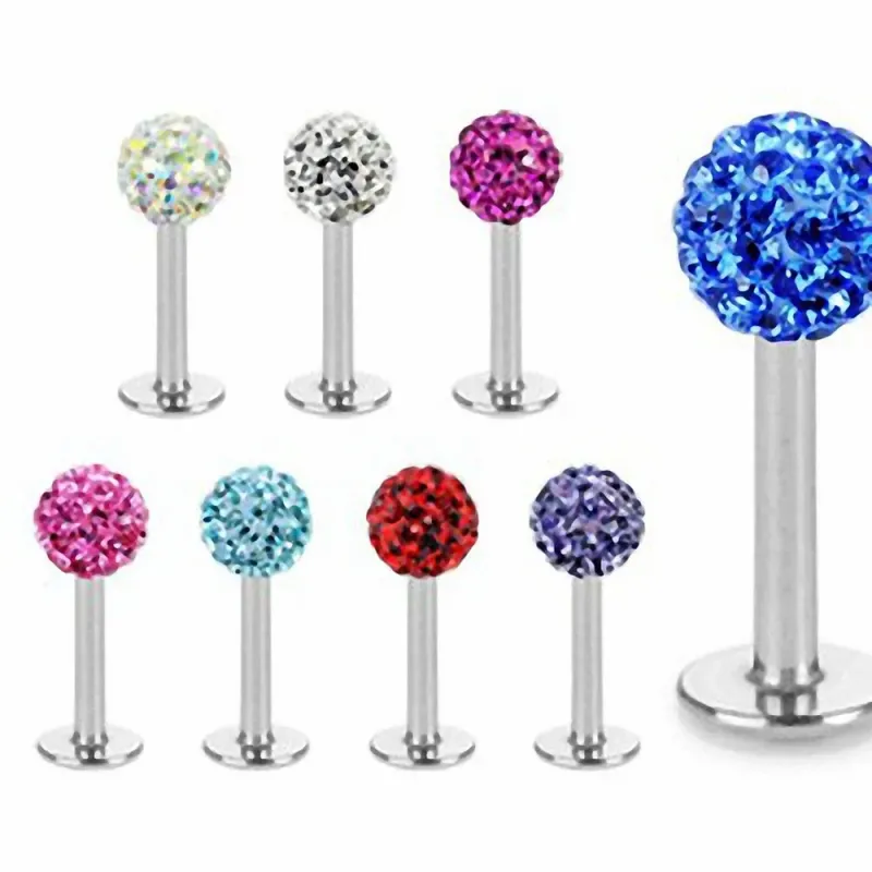 Piercing oreille Labret Multi Crystal Ferido