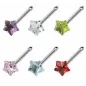 Piercing nez Etoile Tige Droite Acier