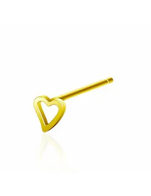 Piercing nez Argent Tige Pliable Coeur Doré