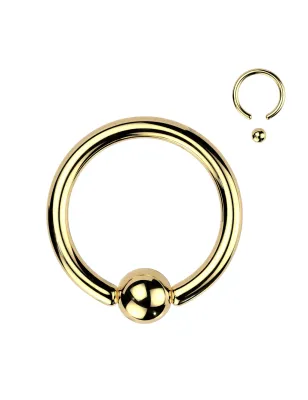 Piercing oreille anneau boule Plaqué Or