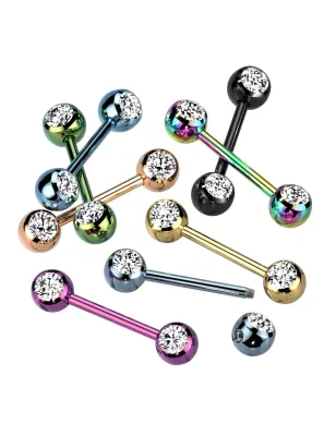 Piercing téton titanium strass