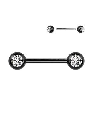 Piercing téton titanium strass