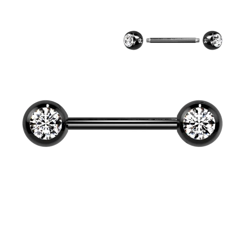 Piercing téton titanium strass