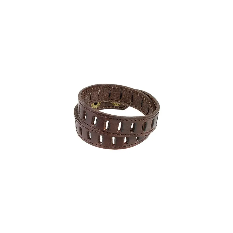 Bracelet Homme en Cuir Marron Fentes