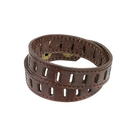 Bracelet Homme en Cuir Marron Fentes