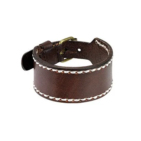 Bracelet Homme en Cuir Marron Large