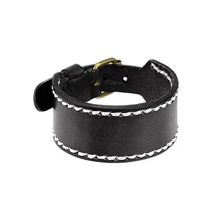 Bracelet Homme en Cuir Noir Large