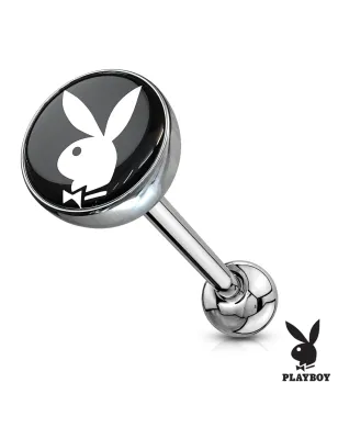 Piercing langue Playboy fond noir