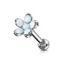 Piercing oreille hélix fleur opalite blanche