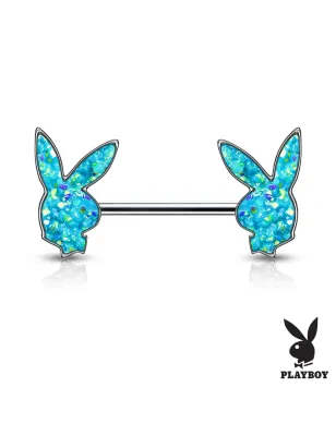 Piercing téton lapin Playboy druses turquoise