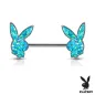 Piercing téton lapin Playboy druses turquoise