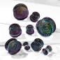 Piercing plug oreille verre galaxie violette