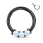 Piercing anneau daith septum noir 3 opales