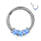 Piercing anneau daith septum 3 opales bleues