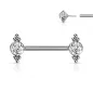 Piercing téton push-in zircon et billes