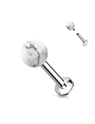 Piercing labret oreille pierre howlite