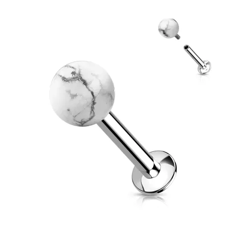 Piercing labret oreille pierre howlite