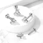 Piercing labret oreille trois perles