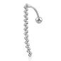 Piercing nombril inversé zigzag strass