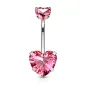 Piercing nombril double zircon coeur rose