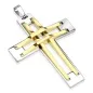 Pendentif Croix Argentée et Dorée