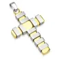 Pendentif Croix Multi-Bandes Doré