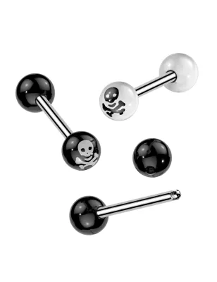 Piercing langue skull os