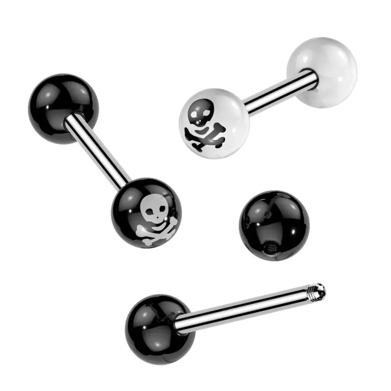 Piercing langue skull os