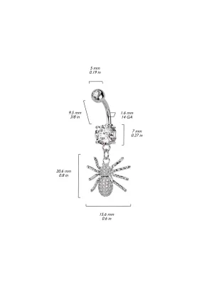 Piercing nombril araignée pavée de strass