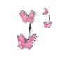 Piercing nombril double papillon rose