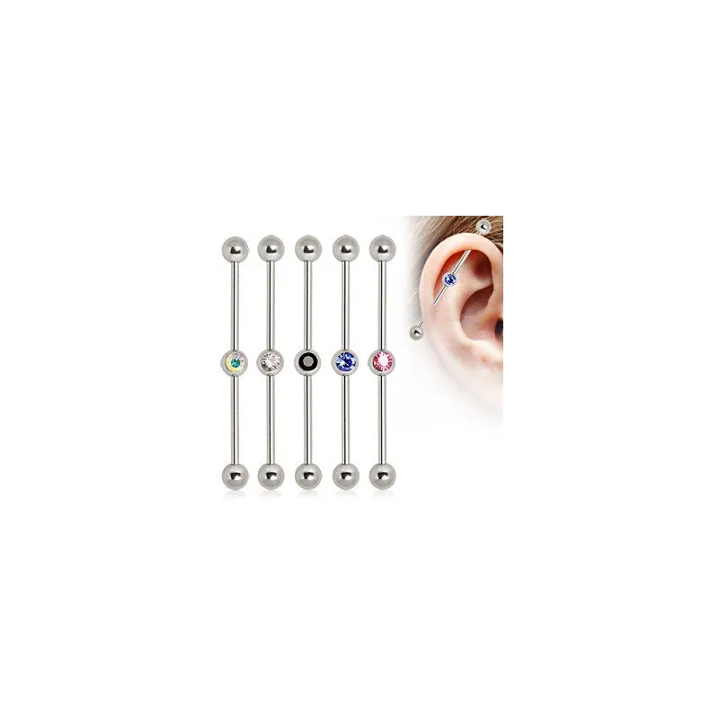 Piercing industriel oreille Strass