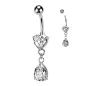 Piercing nombril Strass Coeur et Larme