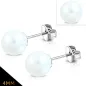 Paire Boucles d'oreille perles blanc nacré de 4 mm