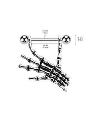 Piercing téton main de zombie