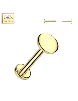 Piercing nez en or jaune 14 carats embout push-in rond