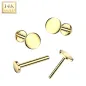 Piercing nez en or jaune 14 carats embout push-in rond